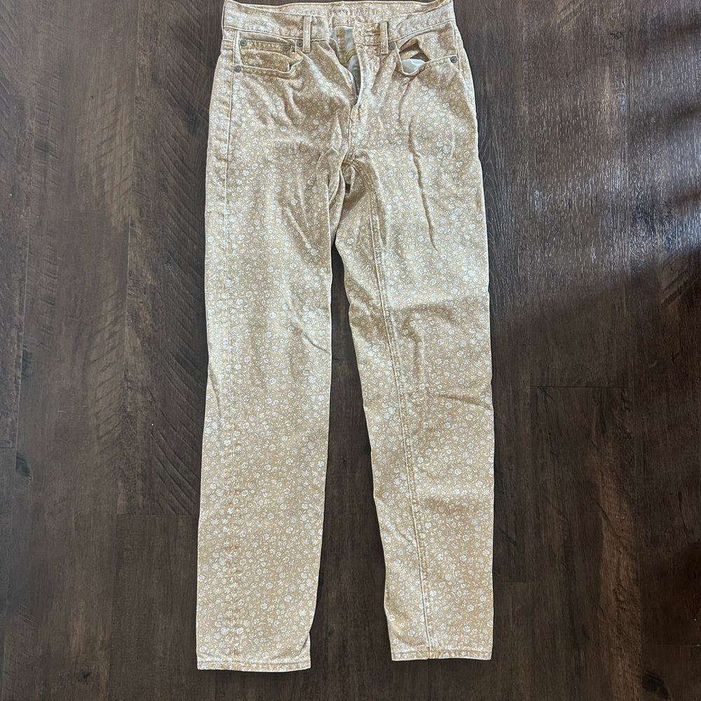 American Eagle Outfitters Men's Beige Floral Corduroy Pants